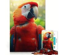 Ritratto di ara scarlatta nella giungla lussureggiante - Puzzle da 1000 pezzi per adulti - Gioco di logica e logica - Tempo libero - Bordi lisci - Regalo stagionale (50x75cm)