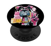 Ritratto di arte grafica del personaggio pop graffiti della pace del cane scontroso PopSockets PopGrip Adesivo