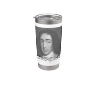 Ritratto di Baruch Spinoza formato da linee Bicchiere termico in acciaio inox doppia parete