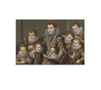 Ritratto di Bianca Degli Utili Maselli con i suoi sei figli Lavinia Fontana Painter poster dipinto su tela poster da parete poster per soggiorno 30 x 45 cm