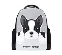 Ritratto di Boston Terrier Puppy Travel Laptop Zaino Scuola Libro Borsa Carino Cucciolo Causale Daypack Outdoor Business Escursionismo Zaini Campeggio Borse A Spalla Per Studenti Donne Uomini