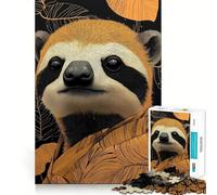 Ritratto di bradipo con foglie, puzzle di animali per adulti, 1000 pezzi, gioco per esercitare la mente, divertente da costruire insieme, taglio di precisione, 50x75cm