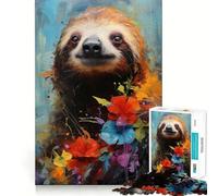 Ritratto di bradipo - Puzzle da 1000 pezzi per ragazzi - Gioco di logica e abilità - Leggero e rilassante - Taglio preciso - Regalo classico 50x75cm