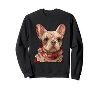 Ritratto di Bulldog Francese Patchwork in Pizzo Boho Felpa