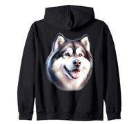 Ritratto di cane Alaskan Malamute Felpa con Cappuccio