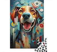 Ritratto di Cane Astratto Puzzle 1000 Pezzi Carta per Adulti Stile Geometrico Urbano Gioco di Puzzle 1000 Pezzi Relax Decorazione Casa 70x50cm/1000pcs