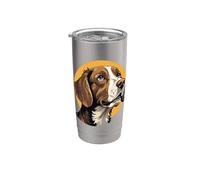 Ritratto di cane bretone regalo Bicchiere termico in acciaio inox doppia parete