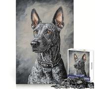 Ritratto di cane in bianco e nero, puzzle da 1000 pezzi per adulti, stimola la concentrazione, migliora il tempo, crea un'atmosfera magica, crea una sorpresa di Natale (38x26cm)