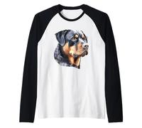 Ritratto di Cane Rottweiler Maglia con Maniche Raglan