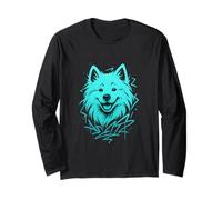 Ritratto di Cane Samoiedo, Graffiti, Stile Urbano, Street Art Design Maglia a Manica