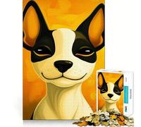 Ritratto di cane sorridente, puzzle da 1000 pezzi per adulti, gioco per esercitare la mente, svago delicato, design da assemblare, regalo stagionale 38x52cm