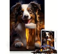 Ritratto di cane tigrato in taverna, puzzle da 1000 pezzi per ragazzi, gioco di logica stimolante per il relax, bordi chiari, sorpresa di compleanno 38x52cm