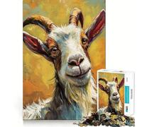 Ritratto di capra sorridente - Puzzle da 1000 pezzi per adulti - Regalo - Gioco di abilità mentale - Divertimento tranquillo - Design da assemblare 38x52cm