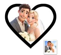 Ritratto di cartoni animati personalizzato, design a cartoni animati generato dall'intelligenza artificiale, regalo per donne, San Valentino, Natale, compleanno degli amici, decorazione versatile per
