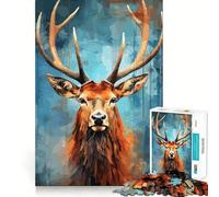 Ritratto di cervo Pop Art Adolescenti Puzzle da 1000 pezzi Gioco di sfida per la mente Divertimento condiviso Clear Cut Sorpresa calorosa 50x75cm