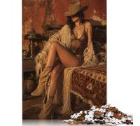 Ritratto di cowgirl occidentale Puzzle 1000 Pezzi, Gioco Puzzle | Ritratto rustico del ranch, Modello di frontiera del deserto, Motivo Puzzle, Sfida, Puzzle Famiglia, 14+, 70x50cm.