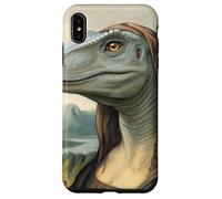 Ritratto di dinosauro ispirato alla Monna Lisa con stile giurassico Custodia per iPhone XS Max
