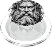 Ritratto di Dio Mitico Schizzo Nero Bianco Line Art PopSockets PopGrip per MagSafe