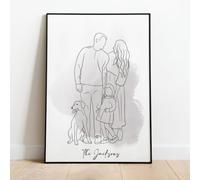 Ritratto di disegno al tratto, poster personalizzato, ritratto minimalista moderno personalizzato da foto, tela personalizzata, regalo per coppie, anniversari, compleanni, fidanzamenti, ritratti di