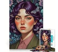 Ritratto di donna con farfalle - Puzzle da 1000 pezzi per adulti - Giocattolo intelligente e divertente per la casa - Bordo liscio - Oggetto da collezione (38x52cm)