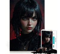Ritratto di donna misteriosa Puzzle da 1000 pezzi per adolescenti Gioco di logica e abilità Divertimento condiviso Decorazione murale precisa (38x52cm)