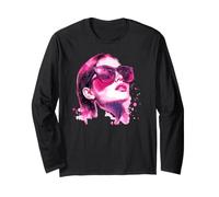 Ritratto di Donna Moda Glamour Chic Acquerello Maglia a Manica