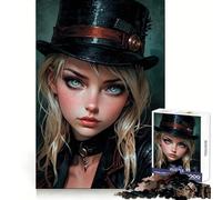 Ritratto di donna steampunk per adulti, puzzle da 1000 pezzi, gioco per esercitare la mente, svago delicato, design da assemblare, regalo stagionale 50x75cm