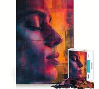 Ritratto di donna surreale Puzzle da 1000 pezzi per adulti Gioco di memoria e concentrazione Zero Gap Perfetto incastro Compatto Divertimento per il tempo di gioco in famiglia (38x26cm)
