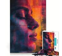 Ritratto di donna surreale Puzzle per adolescenti 1000 Gioco divertente per la mente Connessione pulita e senza interruzioni Un modo coinvolgente per passare il tempo libero (38x52cm)