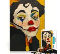 Ritratto di donna triste con clown, puzzle da 1000 pezzi per adolescenti, stimola la memoria, calma, evasione, schema di assemblaggio, calda sorpresa (38x26cm)