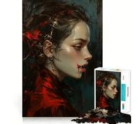 Ritratto di donna vampira,puzzle da 1000 pezzi per adulti,gioco di memoria divertente,componenti robusti e ben definiti, alleviare lo stress (38x26cm)
