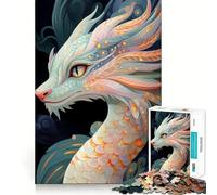 Ritratto di Drago Bianco Puzzle da 1000 pezzi per adolescenti Stimola la mente Divertimento Taglio di precisione Attività creativa rilassante Pausa mentale (38x52cm)