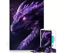 Ritratto di drago viola, puzzle da 1000 pezzi per adulti, regalo, gioco di logica, svago, divertimento, qualità, bordo, regalo adorabile (50x75cm)