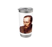 Ritratto di Fyodor Dostoevsky per Vasily Perov Bicchiere termico in acciaio inox doppia parete