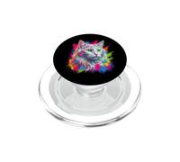 Ritratto Di Gatto Angora Turco Colorato PopSockets PopGrip per MagSafe