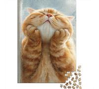 Ritratto di Gatto Arancione Puzzle per Adulti Puzzle 1000 Pezzi Espressione Accogliente Puzzle per Famiglia Relax Decorazione Regalo 38x26cm/1000pcs 38x26cm/1000pcs