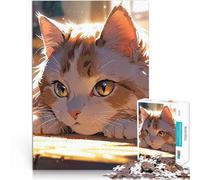 Ritratto di gatto carino puzzle 2000 pezzi per adulti Aiuta il cervello ad allenare i giocattoli che creano dipendenza per coltivare la pazienza Regalo divertente 70x100cm