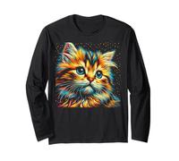 Ritratto di gatto siberiano per gli amanti degli animali domestici siberiani Maglia a Manica