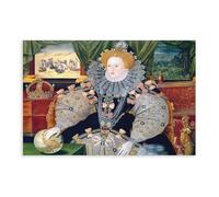 Ritratto di George Gower The Armada - Queen Elizabeth I, decorazione artistica da parete per camera da letto, ufficio, stanza, regalo, senza cornice, 60 x 90 cm