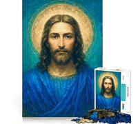 Ritratto di Gesù Cristo con aureola - Puzzle da 1000 pezzi per adolescenti - Rafforza la memoria, calma, rilassati - Bordo di qualità - Regalo perfetto (38x52cm)