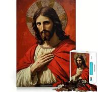 Ritratto di Gesù Cristo con aureola - Puzzle da 1000 pezzi per adulti - Gioco di logica e logica - Tempo libero - Bordi lisci - Regalo stagionale (38x52cm)