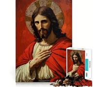Ritratto di Gesù Cristo con aureola - Puzzle da 1000 pezzi per adulti - Gioco di logica e logica - Tempo libero - Bordi lisci - Regalo stagionale (50x75cm)