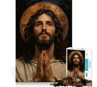 Ritratto di Gesù Cristo in preghiera - Puzzle da 1000 pezzi per adulti - Puzzle rilassante per la mente - Arte da assemblare (50x75cm)