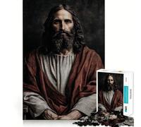 Ritratto di Gesù Cristo - Puzzle da 1000 pezzi per adulti - Gioco di memoria, antistress, design, assemblaggio, regalo di Natale (38x52cm)