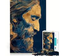 Ritratto di Gesù - Puzzle da 1000 pezzi per ragazzi - Gioco di abilità e ragionamento - Rilassante mentale - Taglio preciso - Regalo di Natale (38x52cm)