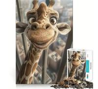 Ritratto di giraffa sorridente - Puzzle da 1000 pezzi per adulti - Gioco di logica e concentrazione - Antistress - Taglio preciso 50x75cm