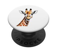 Ritratto di giraffa stilizzato su sfondo bianco PopSockets PopGrip Adesivo