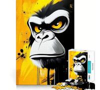 Ritratto di gorilla arrabbiato - Puzzle da 1000 pezzi per adolescenti - Stimola la mente - Divertimento - Taglio di precisione - Attività rilassante - Pausa mentale (38x26cm)