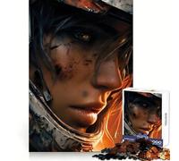 Ritratto di guerriera fantascientifica ferita - Puzzle da 1000 pezzi per adolescenti - Stimola la memoria - Divertimento nel tempo libero - Taglio di qualità - Elegante regalo di Natale (38x26cm)