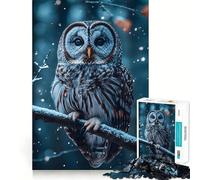 Ritratto di gufo delle nevi Puzzle da 1000 pezzi per adolescenti Gioco di esercizi mentali Design rilassante da assemblare Regalo prezioso (38x52cm)